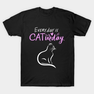 Everyday Is Caturday Quoate For Cat Lovers T-Shirt